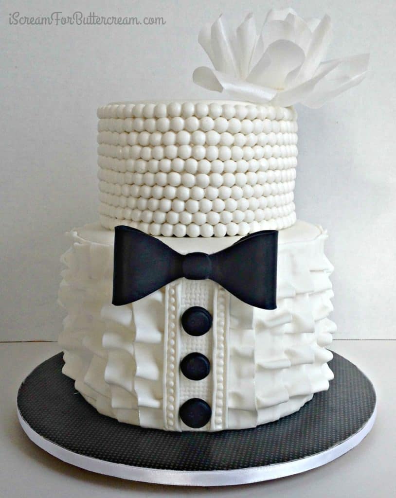 Bridal shower ruffle cake
