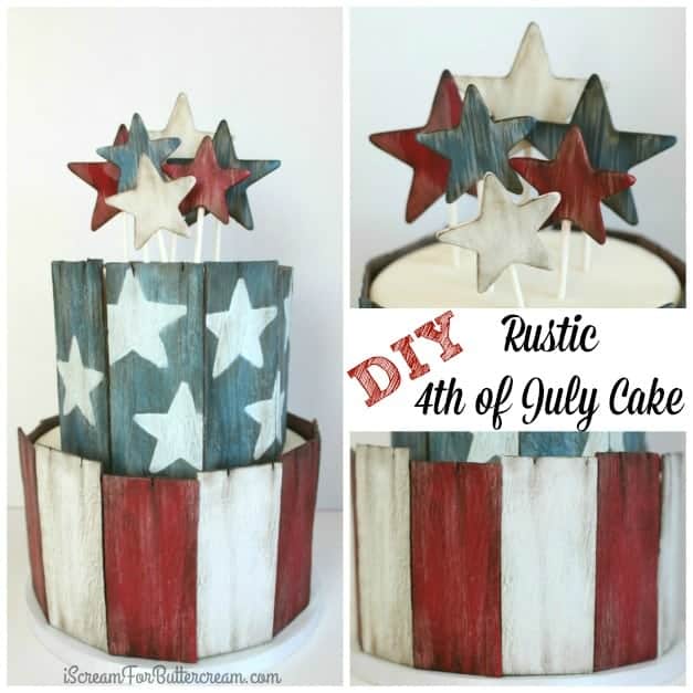 DIY Rustic 4th of July Cake Tutorial
