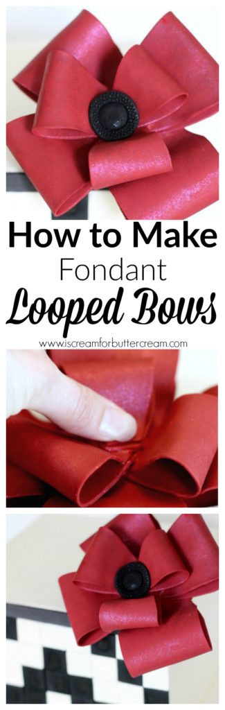 How to Make Fondant Looped Bows Pinterest Graphic